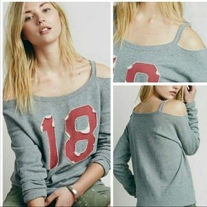Free People Cold Shoulder Terry Sweatshirt